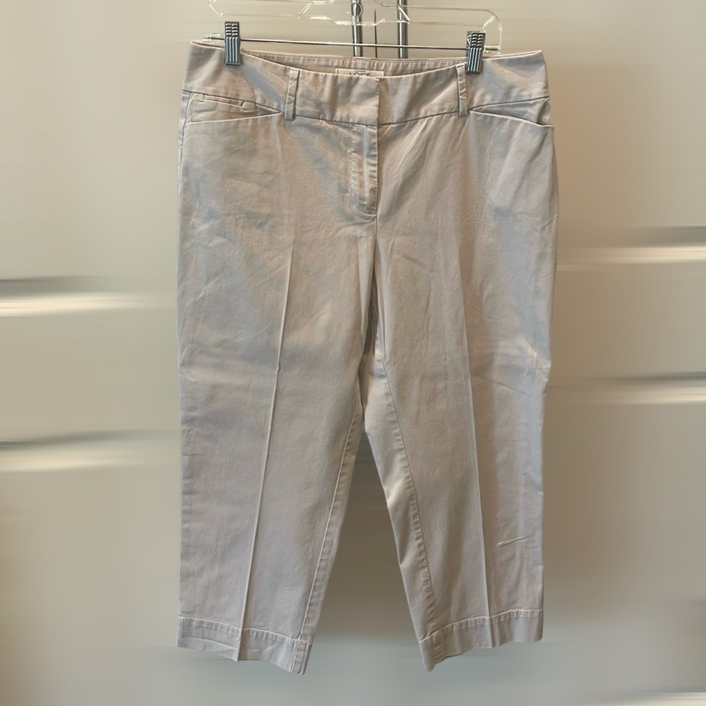Loft Julie Cropped Pants Khaki 10